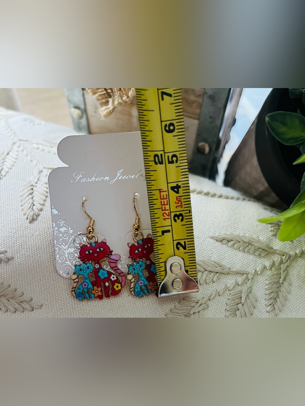Cat Lovers Earrings🐾 Cat Earrings w/Colorful Accents & Paw Print Bag 🐾🆕🐾 - Picture 5 of 8